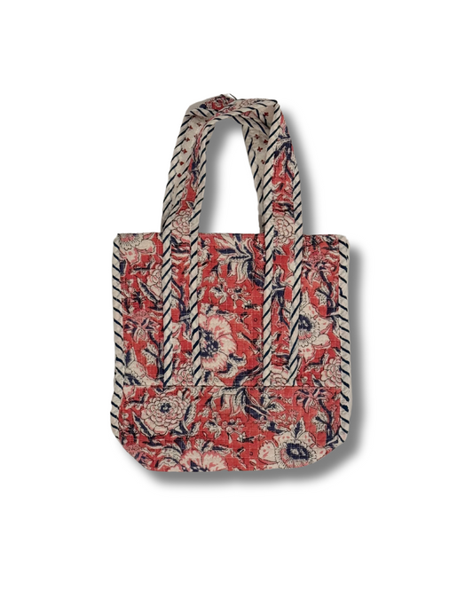 Mini Tote - Pink and Navy Floral