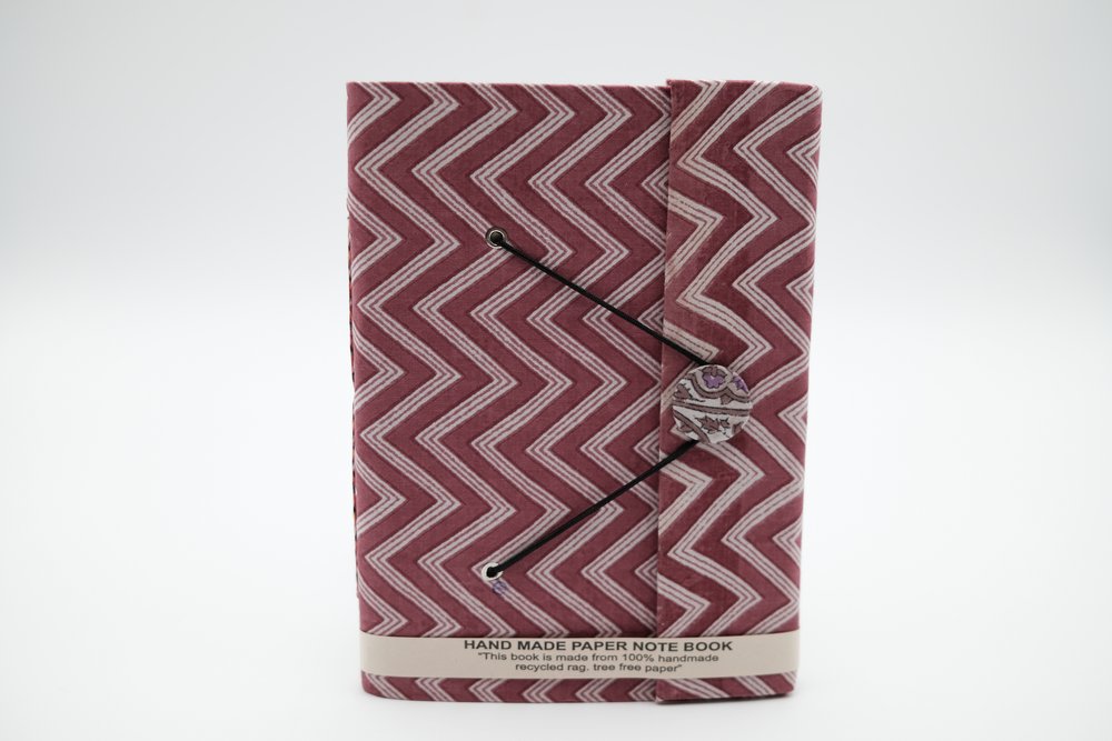 Block Print Rag Notebook - Zig Zags