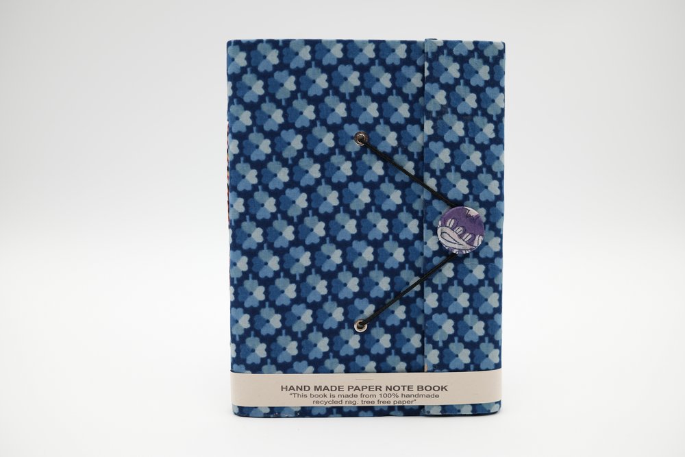 Block Print Rag Notebook - Lucky Blues