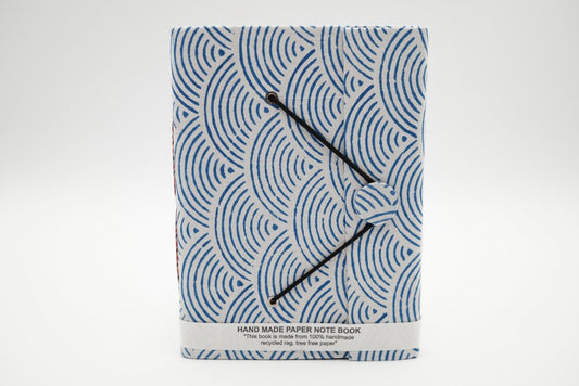 Block Print Rag Notebook - Blue Sky