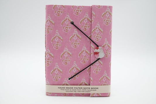 Block Print Rag Notebook - Pink City Bloom