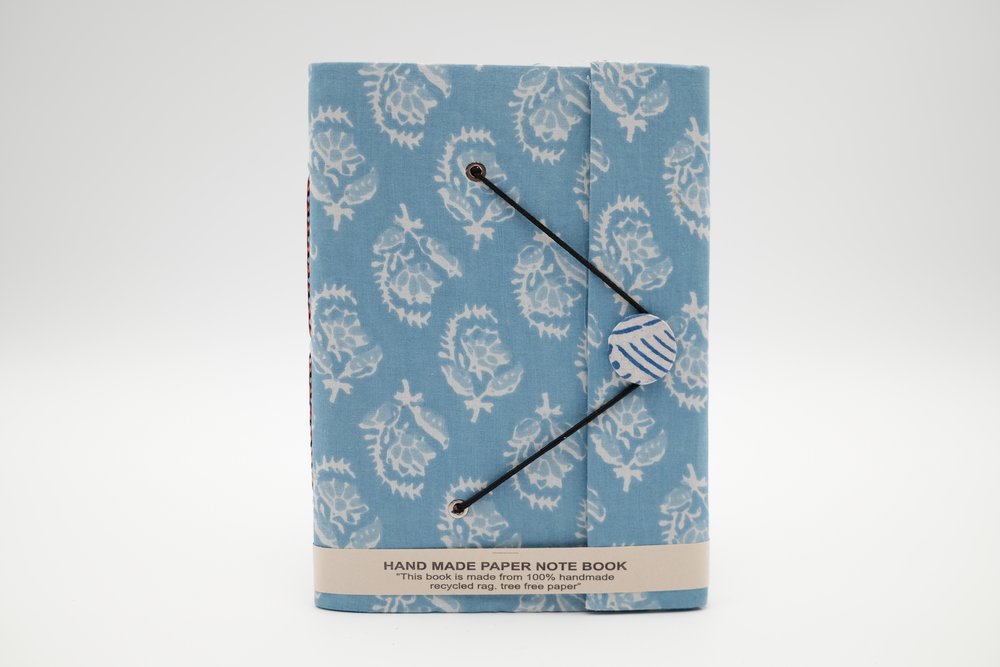 Block Print Rag Notebook - Sky Breeze