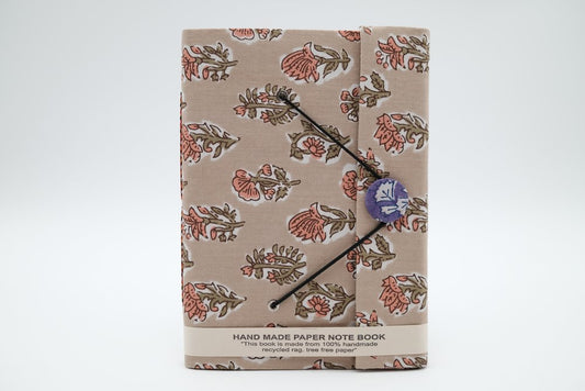 Block Prin Rag Notebook - Beige Bloom