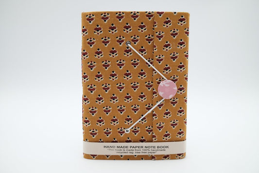 Block Print Rag Notebook - Golden Bloom