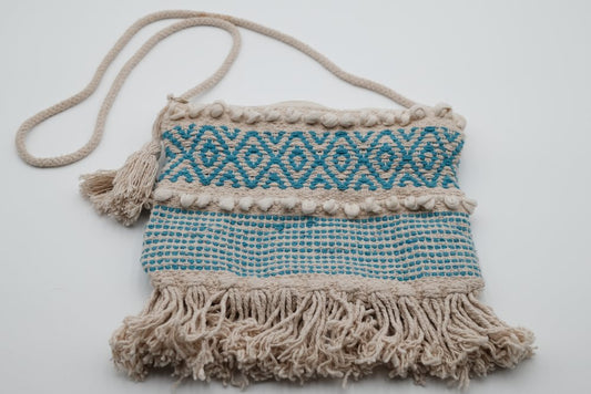 Handmade Crochet Boho Crossbody - Jaipur Blue