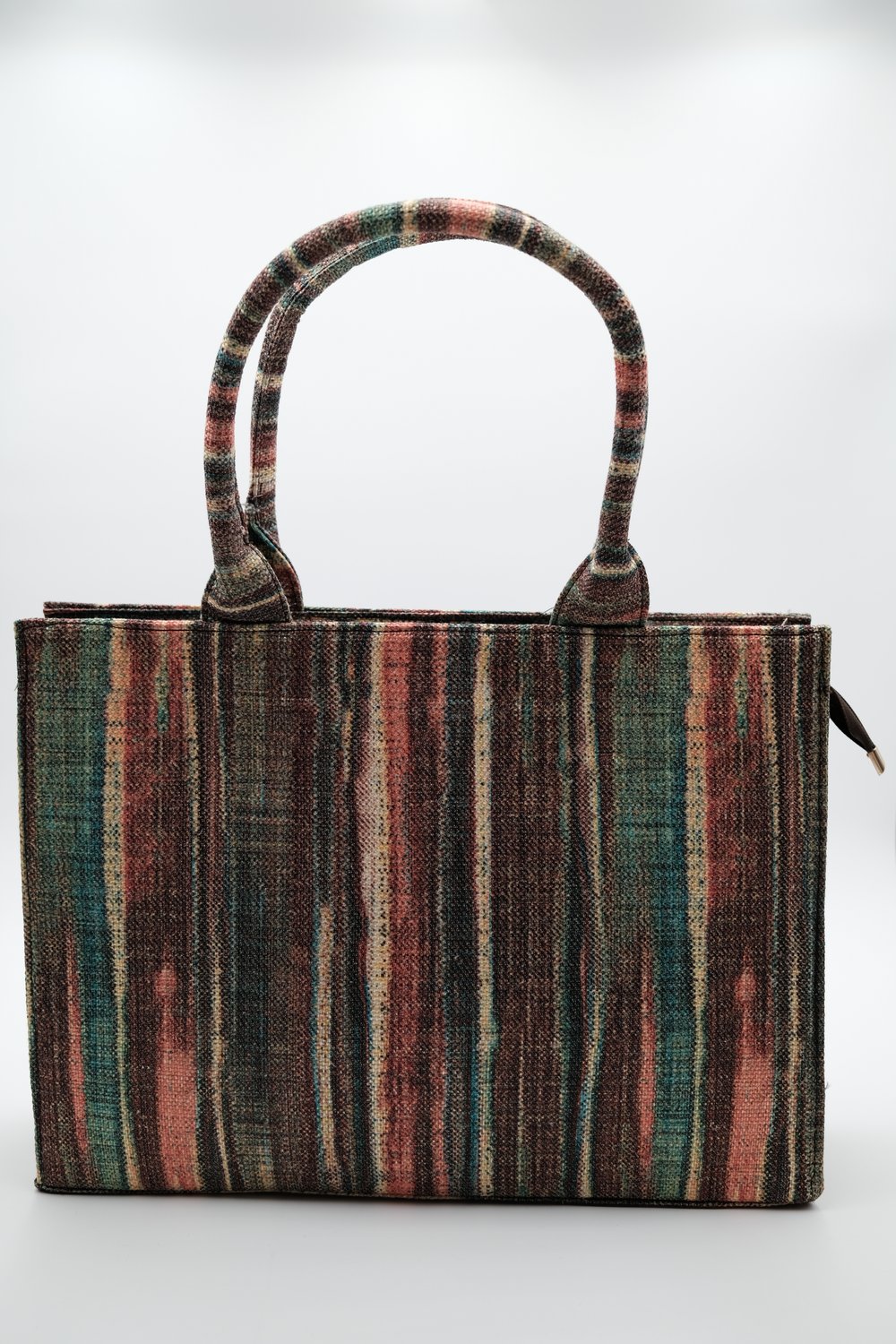 Printed Burlap Fabric Tote Bag - Rustic